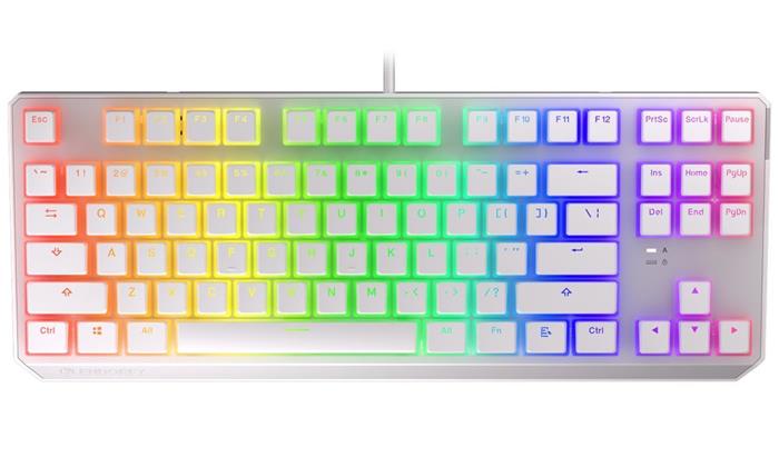 Endorfy herní klávesnice Thock TKL OWH Pudd.Kailh BL RGB /USB/ blue sw. / drátová / mechanická / US layout / bílá RGB