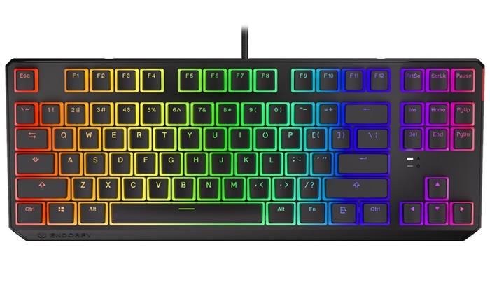 Endorfy herní klávesnice Thock TKL Pudd.Kailh BL RGB /USB/ blue sw. / drátová / mechanická / US layout / černá RGB