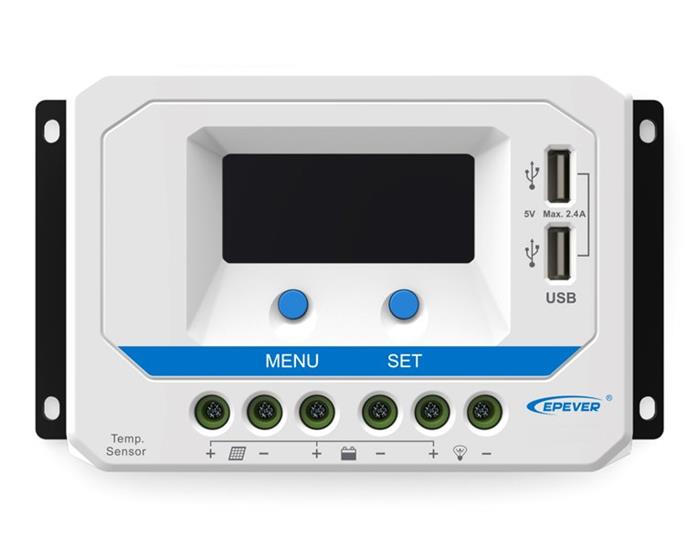 EPEVER VS3024AU solární PWM regulátor 12/24 V, 30 A, USB, vstup 50V