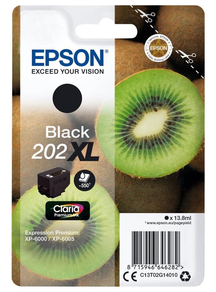 Epson 202XL, černá inkoustová cartridge, 13.8ml