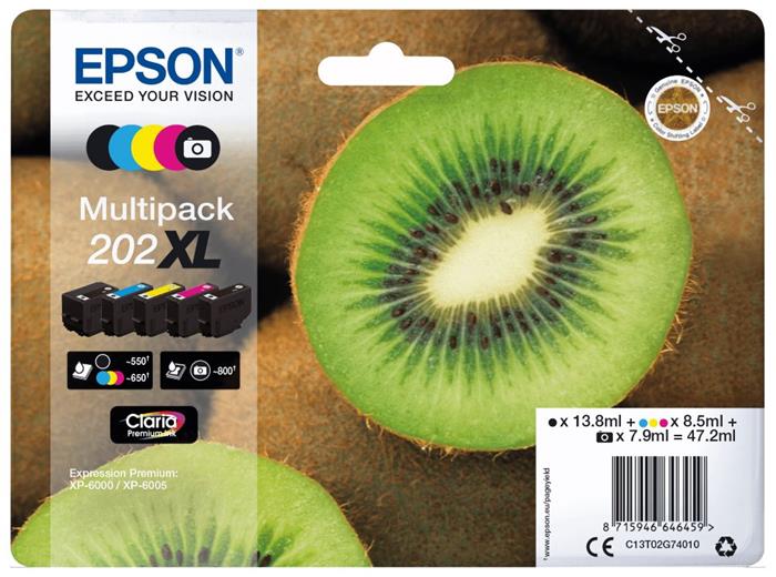 Epson 202XL multipack 5 barev, CMYK + photo black