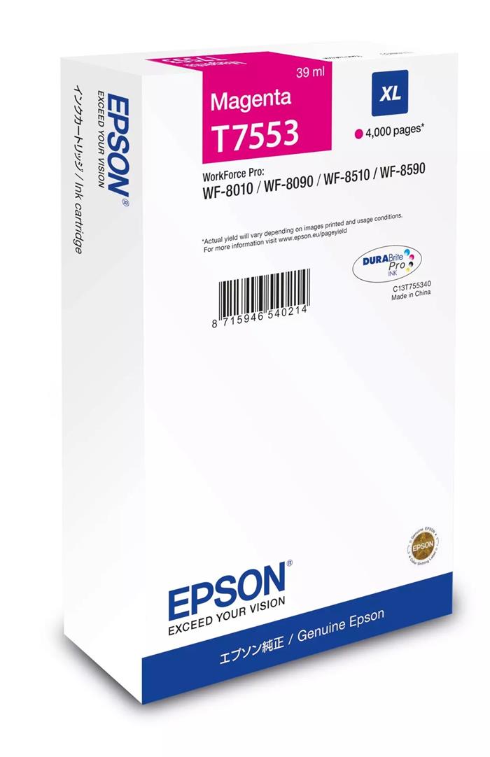 Epson originální ink C13T75534N, T7553, XL, magenta, 4000str., 39ml, 1ks