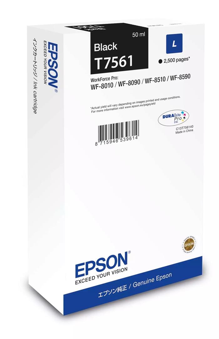 Epson originální ink C13T75614N, T7561, L, black, 2500str., 50ml, 1ks