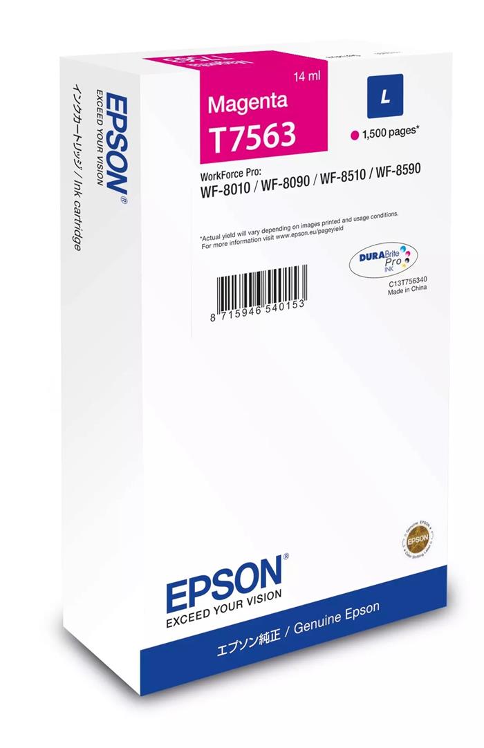 Epson originální ink C13T75634N, T7563, L, magenta, 1500str., 14ml, 1ks