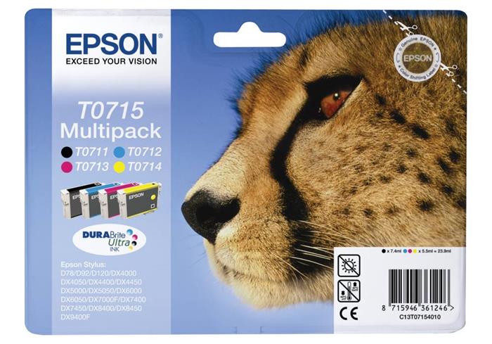 Epson T0715 - sada CMYK inkoustových cartridgí (C13T07154010)