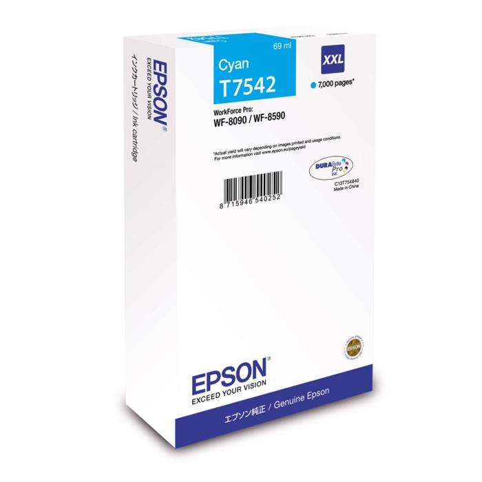 Epson T7542, XXL azurová inkoustová cartridge pro WF-8xxx series