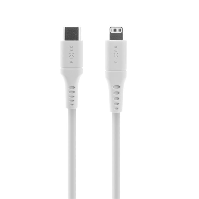 FIXED Liquid USB 2.0 kabel USB-C/Lightning, PD až 60W, 2m, MFI, bílý