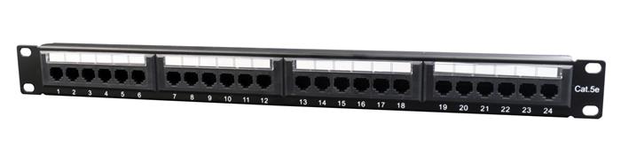 Gembird 24-port cat5e stíněný panel 19", 1U s cable management