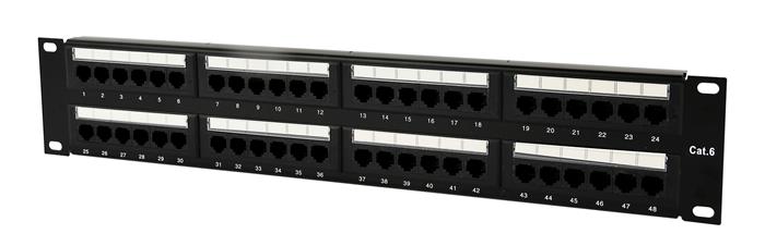 Gembird 28-port cat6 panel 19", 1U s cable management