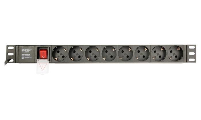 Gembird PDU 8 schuko, 1U, 16 A, 3m