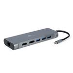 Gembird USB-C 8v1 multiport USB 3.0 + HDMI + DisplayPort + VGA + PD + čtečka karet + LAN + audio