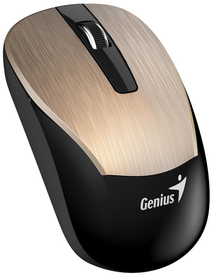 Genius ECO-8015, bezdrátová dobíjecí myš, 1600dpi, zlatá