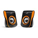Genius SP-Q180 Orange, stereo reprosoustava k PC, 2x3W, USB napájení, černo-oranžová