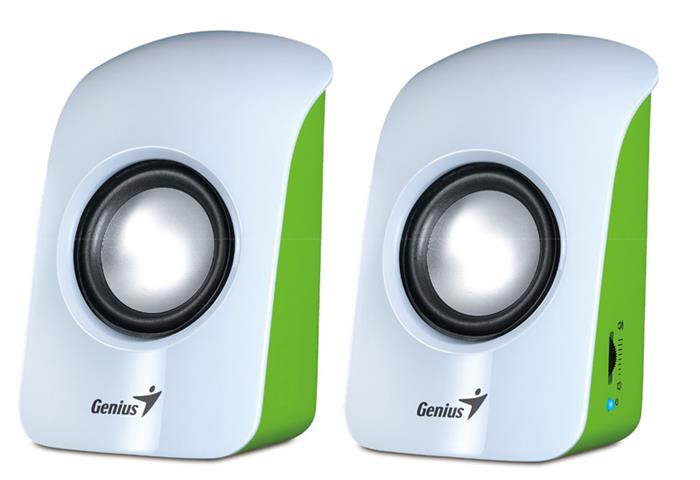 Genius SP-U115, přenosné reproduktory, 1.5W, USB napájení, bílo-zelené