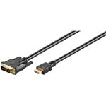 Goobay DVI-HDMI kabel, DVI-D(M) - HDMI M, 3m, zlacené konektory