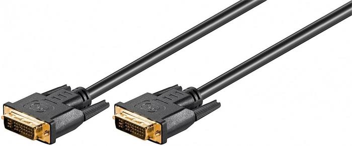 Goobay DVI-I propojovací kabel, dual link, 2m, černý