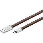 Goobay kožený propojovací micro USB 2.0 kabel, 1m