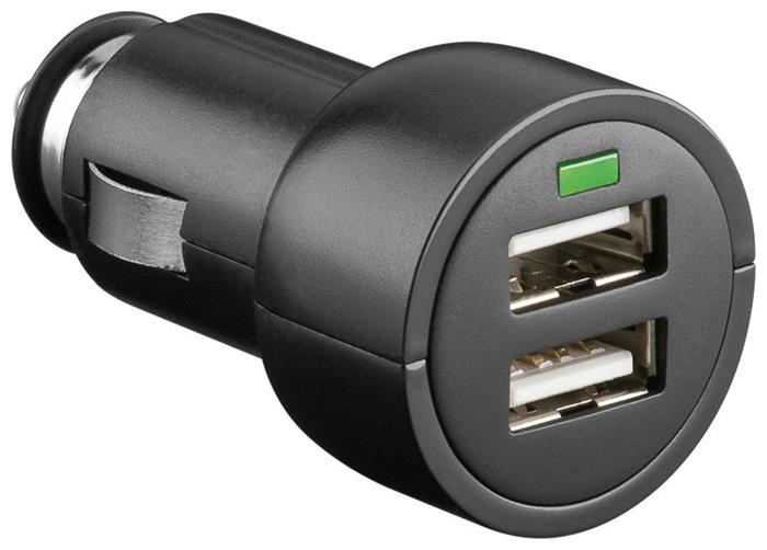 goobay Napájecí 12-24V autoadaptér na 2xUSB 3,1A černý