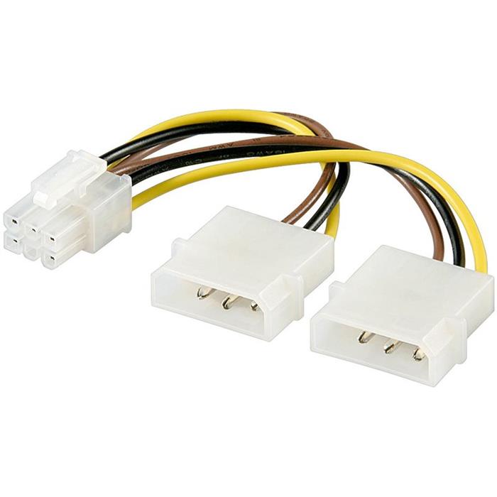 Goobay redukce napájecí 2x 5.25" Molex - 6 pin pro PCI-E grafické karty