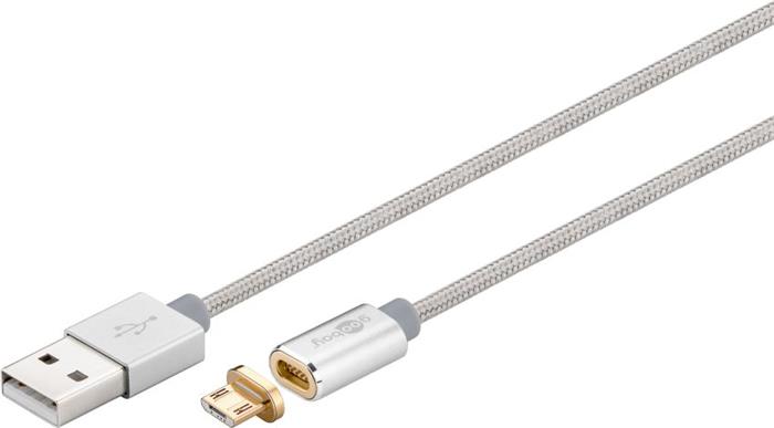 Goobay USB 2.0 kabel, USB A(M) - magnetický microUSB B(M), 1.2m