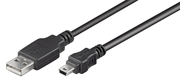 Goobay USB 2.0 propojovací mini USB kabel, 1.8m, černý