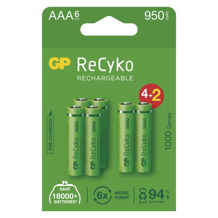 GP nabíjecí baterie ReCyko 1000 AAA (HR03) 6ks