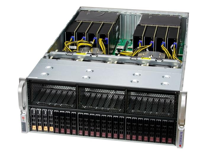 GPU Server 4125GS-TNRT 4U 2S-SP5, 8GPU(g5,2root), 3PCIe, 2×10GbE-T, 2SFF, 4NVMe5, IPMI, 24DDR5, rPS (80+TIT) L9