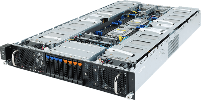 GPU Server G292-Z42 2U 2S-SP3(240W), 8GPU(g3,2root),2PCI-E16(g4)LP, 2×10GbE-T,8SFF, IPMI,16DDR4-3200, 2+0 (80+PLAT)