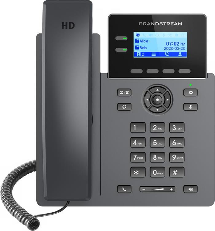 Grandstream GRP2602 SIP telefon, 2,21" LCD podsv. displej, 4 SIP účty, 2x100Mbit port