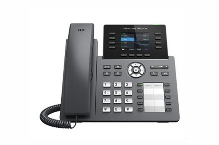 Grandstream GRP2634 SIP telefon, 2.8" TFT bar. displej, 4 SIP účty, 10 pr. tl., 2x10/100Mb, WiFi, BT