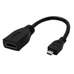 HDMI 2.0 kabelová redukce z  microHDMI D(M) na HDMI A(F), 15cm