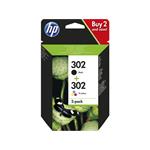HP 302 combo pack, černá + barevná inkoustová cartridge, X4D37AE