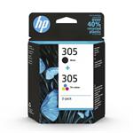 HP 305, dual pack černá + barevná inkoustová cartridge (2ml + 2ml)