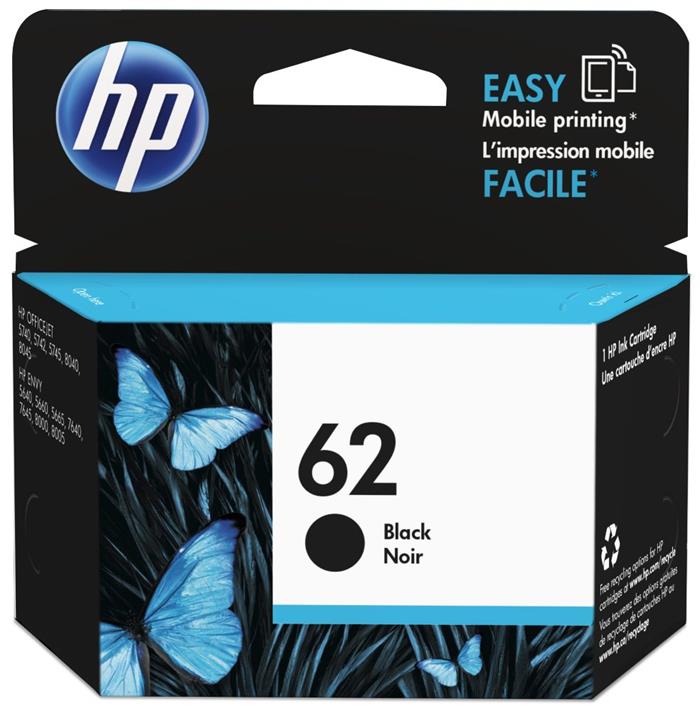 HP 62 černá inkoustová cartridge, 4ml, C2P04AE