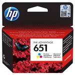 HP 651, barevná inkoustová kazeta, C2P11AE