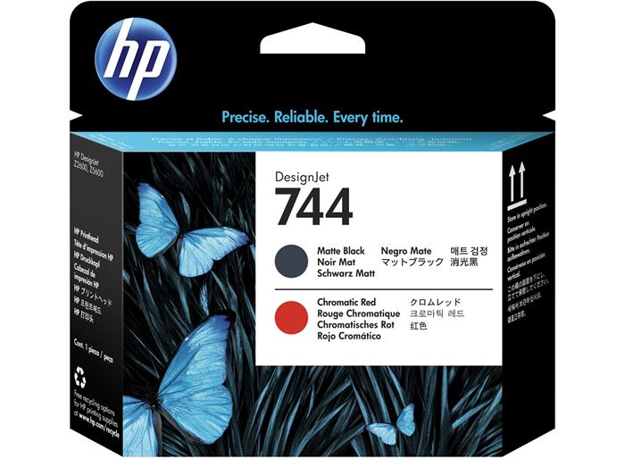 HP 744 Matte Black & Red Printhead