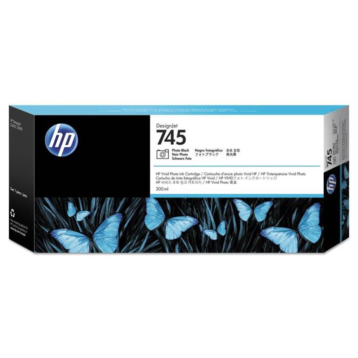 HP 745, foto černá inkoustová cartridge, 300ml, F9K04A