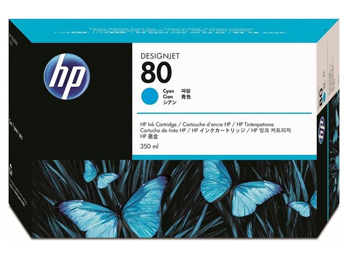 HP 80, modrá inkoustová cartridge, 350ml, C4846A