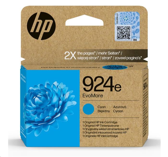 HP 924e EvoMore Cyan Original Ink Cartridge (800 pages)