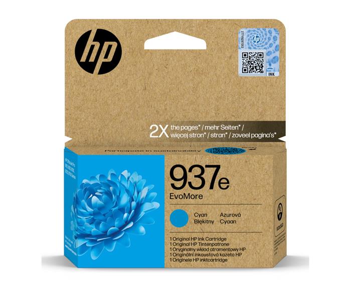 HP 937e EvoMore Cyan Original Ink Cartridge