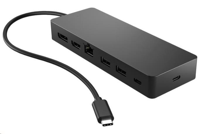 HP Universal USB-C Multiport Hub (2x USB-A 3.2, 1xUSB-C, 1xDDMI 2.0, 1xDP 1.2, USB-C 65W, RJ45, bez zdroje