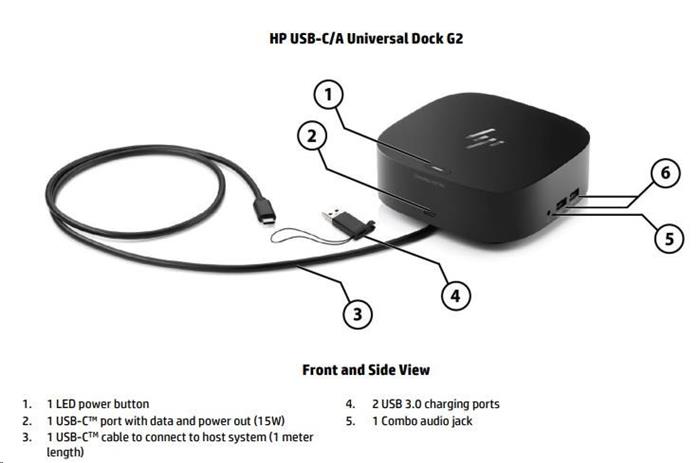 HP USB-C/A Universal Dock G2