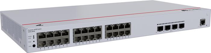 Huawei S220-24P4X Switch (24*10/100/1000BASE-T ports(400W PoE+), 4*10GE SFP+ ports, built-in AC power)