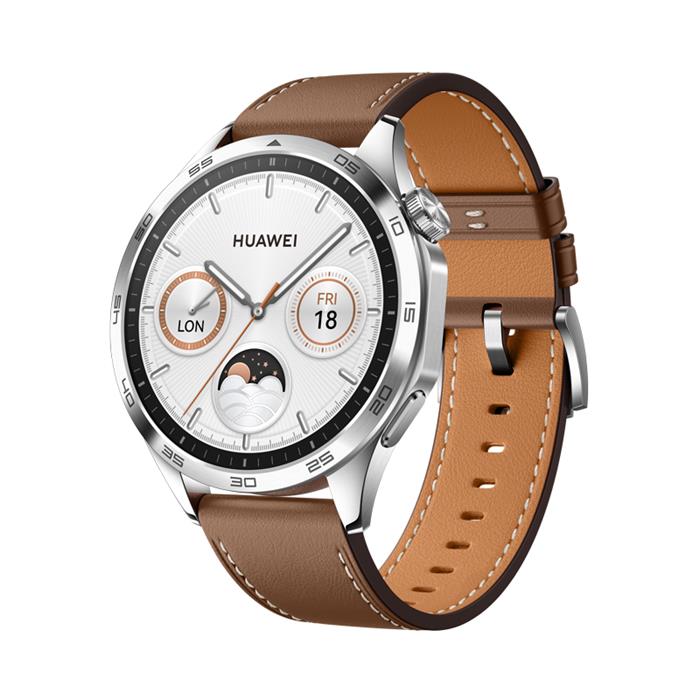 Huawei Watch GT 4/46mm/Silver/Elegant Band/Brown