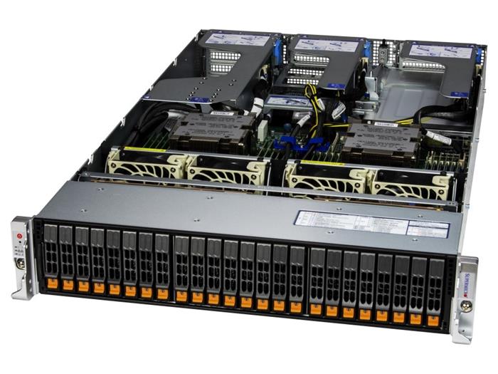 Hyper 2025HS-TNR 2U 2S-SP5(400W), noLAN, 12sATA/NVMe5, 2M.2, 24DDR5, 1AIOM,8PCI-E8g5, IPMI, RoT, rPS 1,6kW (80+TIT.) L9