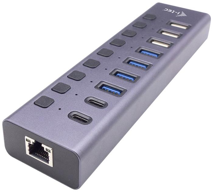 i-tec datový a nabíjecí HUB USB 3.0/USB-C/ 9x port/ LAN + Power Adapter 60W