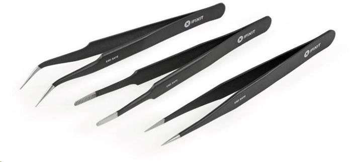 iFixit Precision Tweezers Set Pro, ESD Safe, sada 3 pinzet