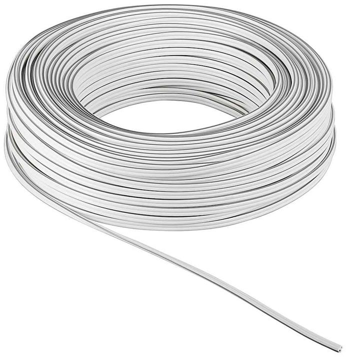 Kabel k reproduktorům, 2x0,75mm2, měď, bílý, 25m