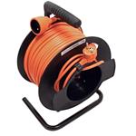 Kabel síťový prodlužovací 230V, na bubnu, 50m, oranžový