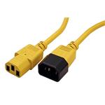 Kabel síťový prodlužovací IEC320 C14 - IEC320 C13, 0,8m, žlutý